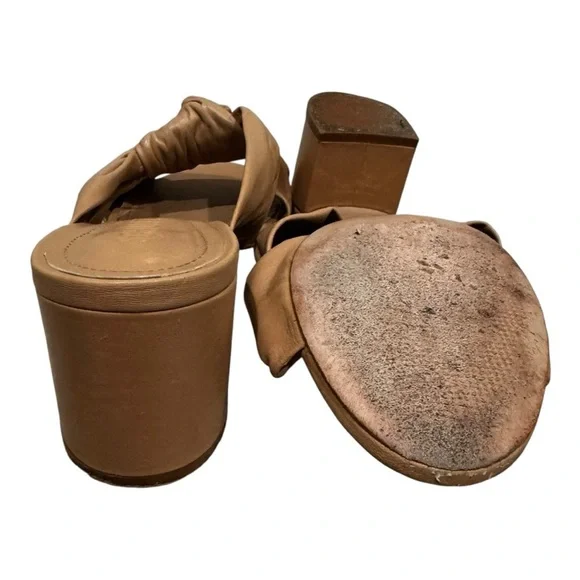 Schutz Leather Knotted Block Heel Mules – Size 8.5B 👠✨ - Picture 5 of 6